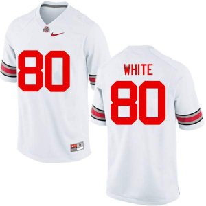 Men's Ohio State Buckeyes #80 Brendon White White Nike NCAA College Football Jersey Fashion DPW6544LB